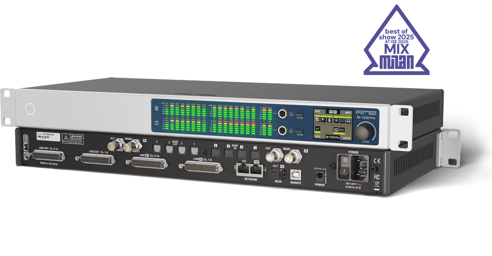RME - M-1620 Pro - 16 ch A/D, 20 ch D/A converter with ADAT, Milan, MADI and separate phones out