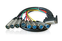 ALVA - Digital Breakout Cables - D-Sub25 Tascam male to 4 x XLR male 4x XLR female - 1 meter length